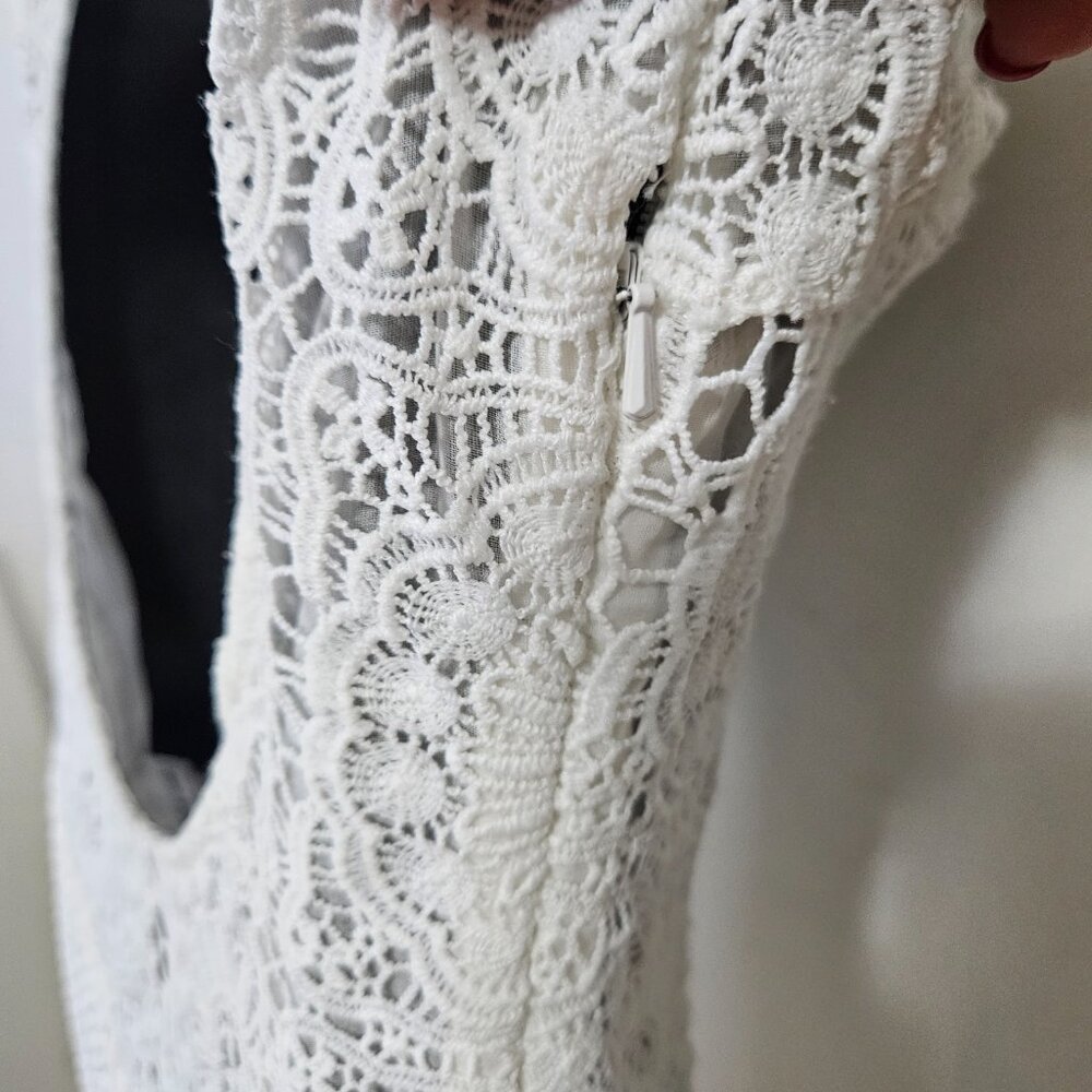 Zimmermann Anais Guipure Lace Mini Dress XS Open Back White - Picture 13 of 14